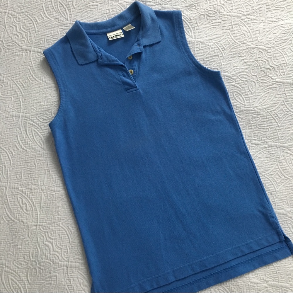 Girls LL Bean polo sleeveless collared shirt